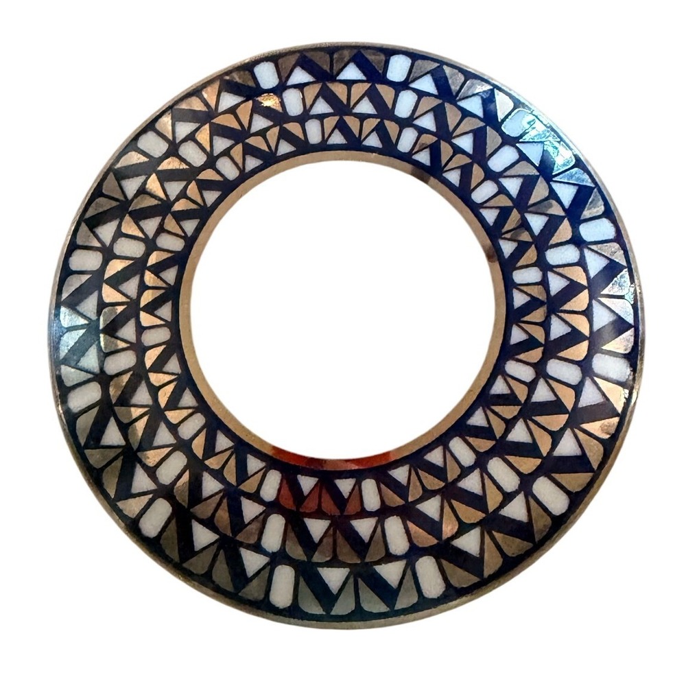 Vintage Tiffany & Co. Millennium Porcelain Trinket Box 1999 Blue and Gold Round